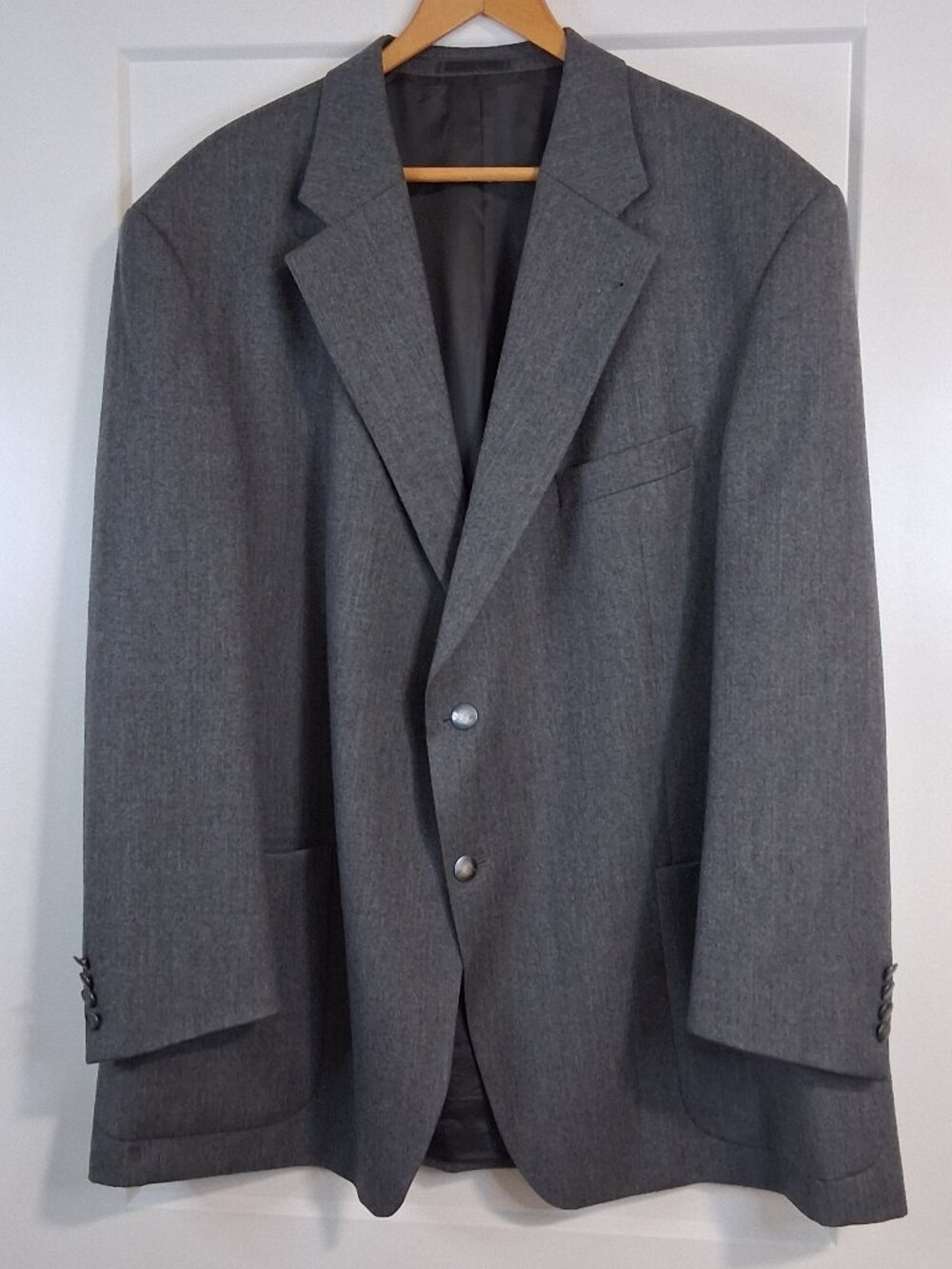 Weingarten Köln Sport Coat Blazer Men 48Short Gray 100% Pure New Wool Germany